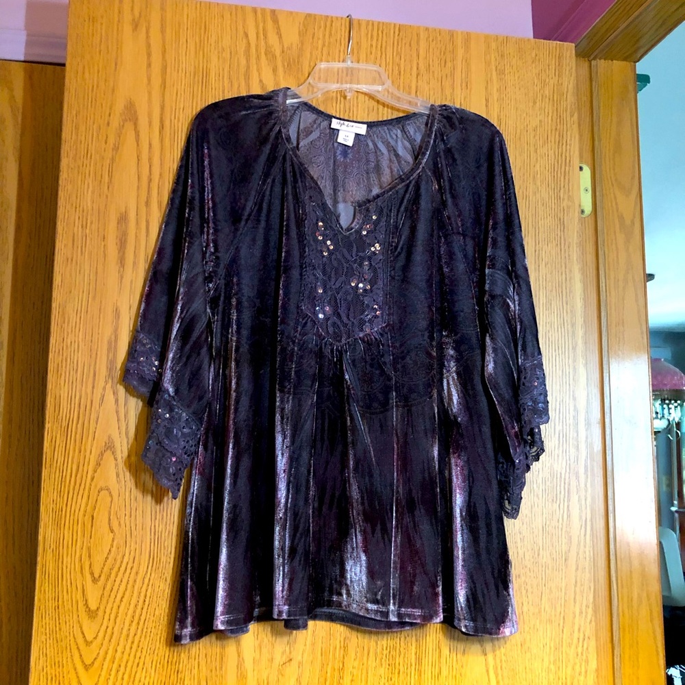 Style & Co velour top size 1X